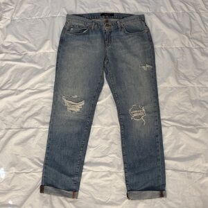 J Brand Aidan linen cotton distressed relaxed boyfriend jeans 28 never worn